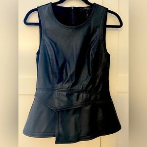 BCBG Max Azria Leather Peplum top